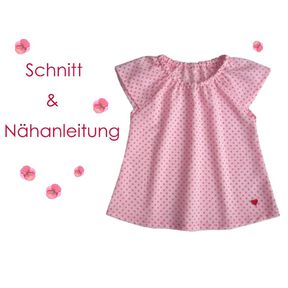 Schnitt + Anleitung Carmen-Bluse Mädchen 68-140