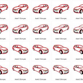 Auto Stickdatei 10cm bis 30cm