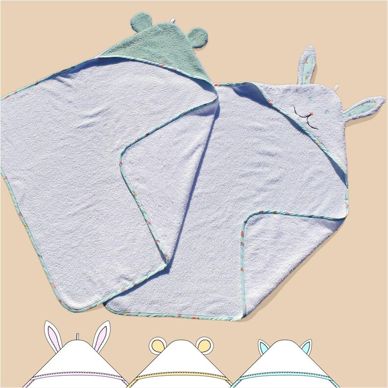 Kapuzenbadetuch mit Tierohren für Babys, Kleinkinder, Kinder image number 1
