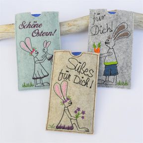 ITH Stickdatei Schokohülle Hasen 3er SET 10x18cm