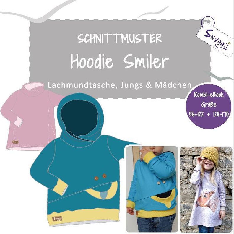 Hoodie Smiler, Kombi-eBook, Gr. 56-122 + 128-170, A4+A0 image number 1