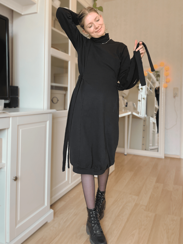 Midi Sweatshirtkleid  | Kleid mit Bindedetails | Linnea image number 7