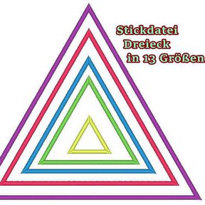 Dreieck Rahmen Stickdatei in 13 Größen