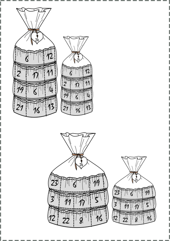 Adventskalender – Schnittmuster 24/25 Türchen, klein/groß image number 3