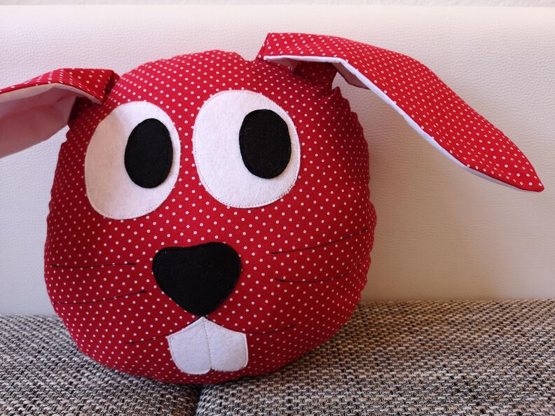 Hase, Kinderkissen, Osterdeko, Schnitt und Anleitung image number 2