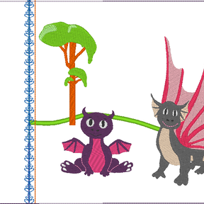 Drachen Kissen ITH Stickdatei