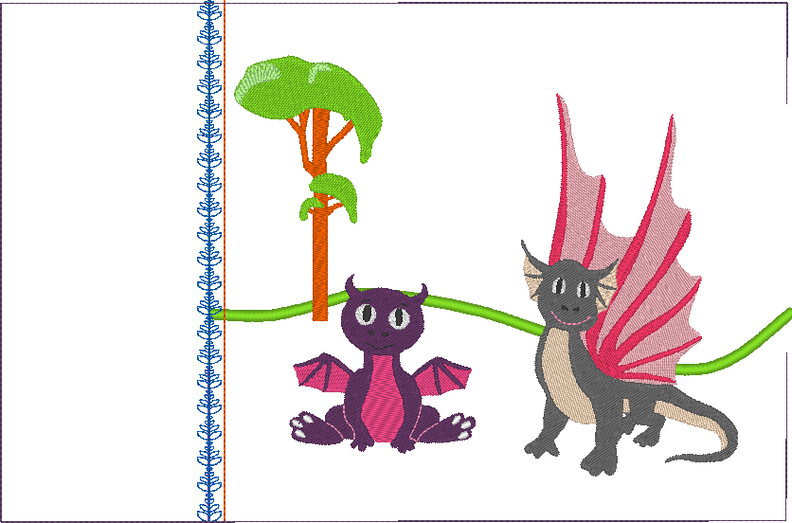 Drachen Kissen ITH Stickdatei image number 2