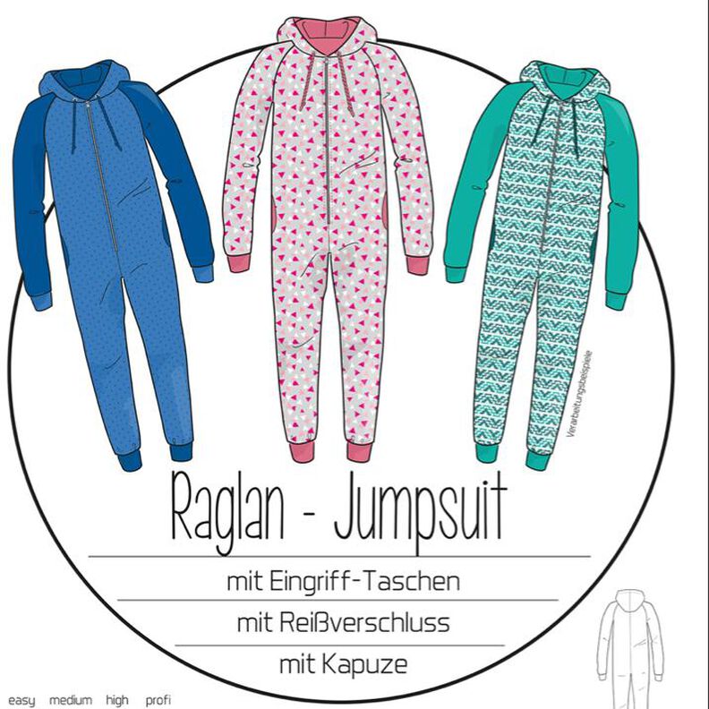 Ebook/Nähanleitung Raglan-Jumpsuit Kids, Gr. 86-164 image number 1