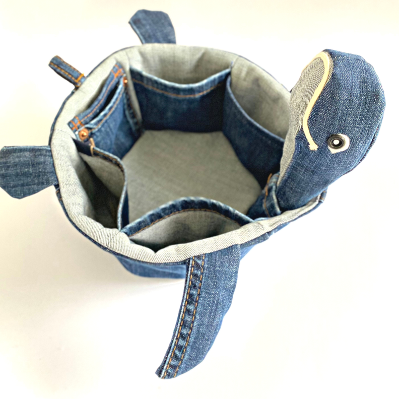 Schildkröten Utensilo Schnittmuster, Jeans Upcycling  image number 9
