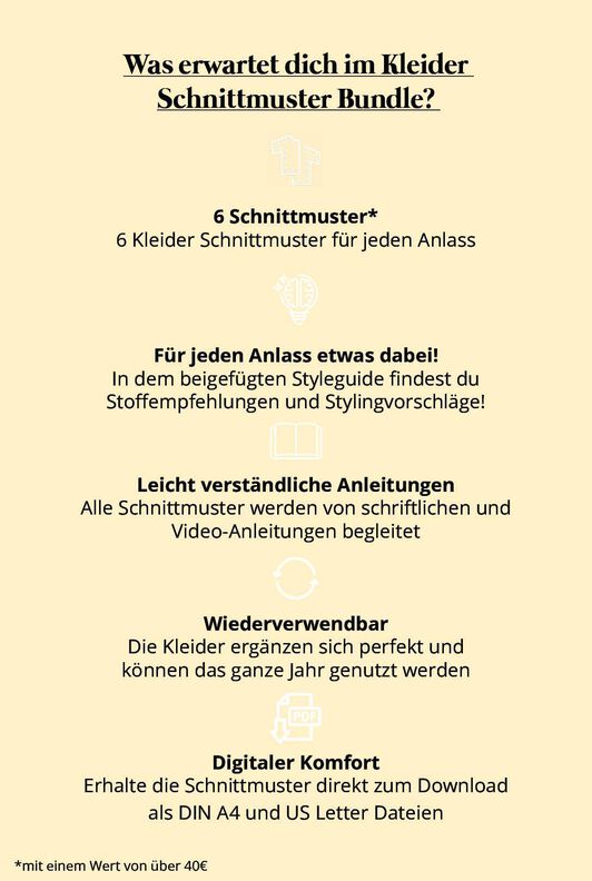 Kleider Schnittmuster 6er-Bundle, XS-XXXL, Damen image number 2
