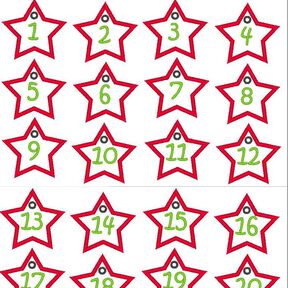 Adventskalender Sterne mit Öse Stickdatei Weihnachten