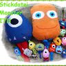 Monster ITH Anh&auml;nger Kissen Stickdatei von 6cm bis 18cm thumbnail number 1