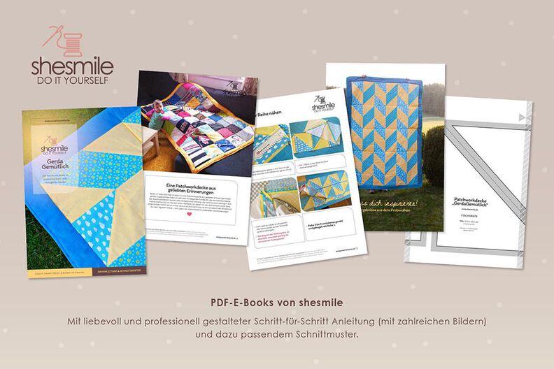 Patchworkdecke GerdaGemütlich (Nähanleitung & Schnittmuster) image number 2