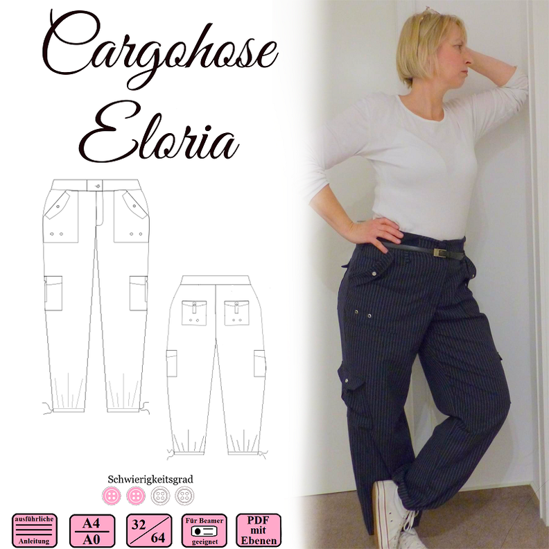 Cargohose Eloria - Ebook und Nähanleitung - Gr 32-64 image number 1