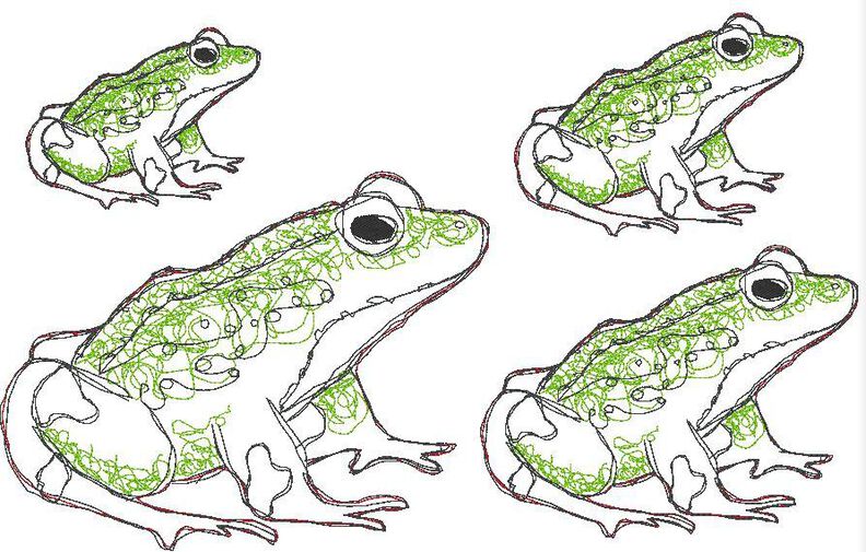Scribble Kritzel Frosch Stickdatei Doodle image number 4