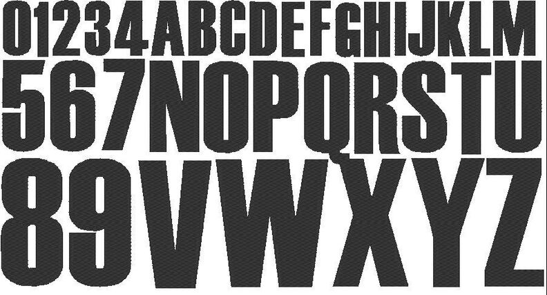 3cm 5cm 7cm Buchstaben schmal + Zahlen Stickdatei Alphabet image number 3