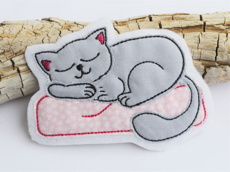 Stickdatei Katze doodle schlafende Katze 5 Größen image number 2