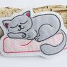 Stickdatei Katze doodle schlafende Katze 5 Größen thumbnail number 2