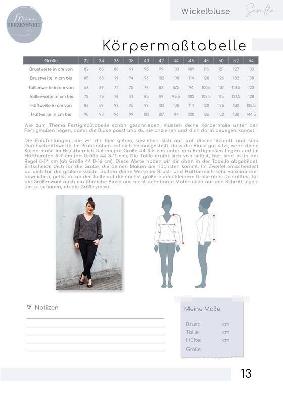 Bluse Damen – Schnittmuster Gr. 32-54 – SEVILLA #105 image number 8