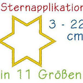 Stickdatei Sternapplikation in 11 Größen 