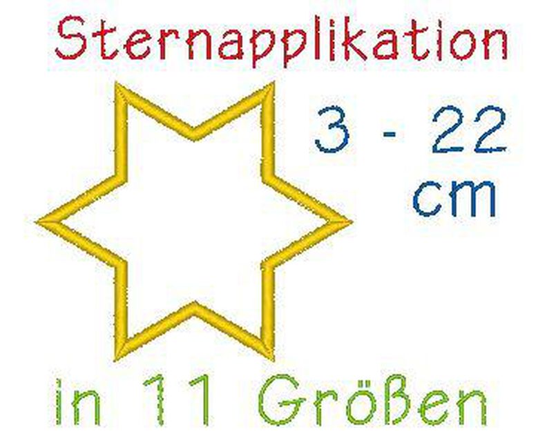 Stickdatei Sternapplikation in 11 Größen image number 1