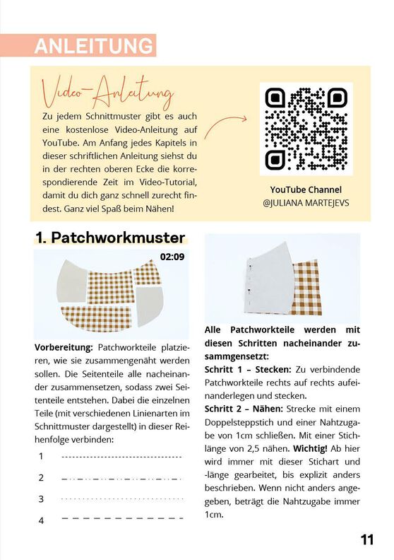 Patchwork Tasche Schnittmuster Schultertasche image number 7