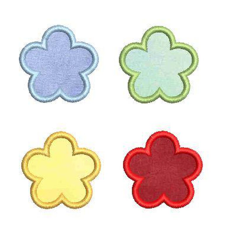 Stickdatei Applikation 4er Blumen 10x10cm image number 3