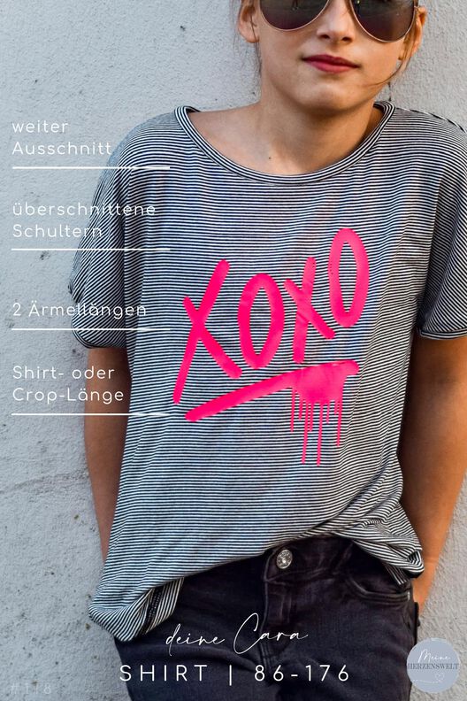 Shirt Kinder - Schnittmuster Gr. 86-176 - deine CARA #118 image number 3