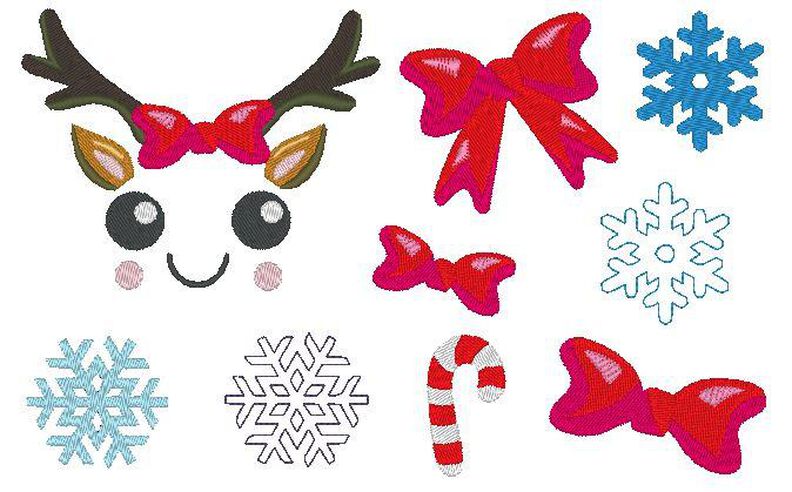 Rentier Gesichter Stickdatei Weihnachten bis 10cm image number 4