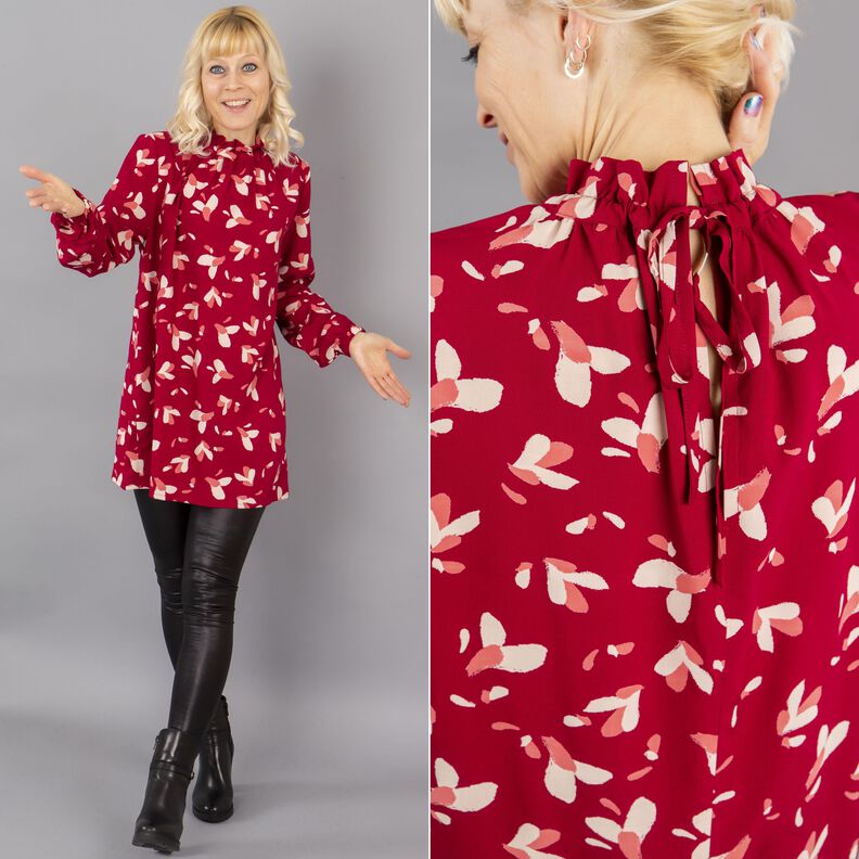 Bluse Stehkragen Schlitz hinten KERAH ♥ Gr. XS-XXL image number 6