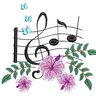 Stickdatei Musik Noten mit Hibiskus  SET thumbnail number 6