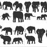 Elefant Stickdatei Silhouetten thumbnail number 1