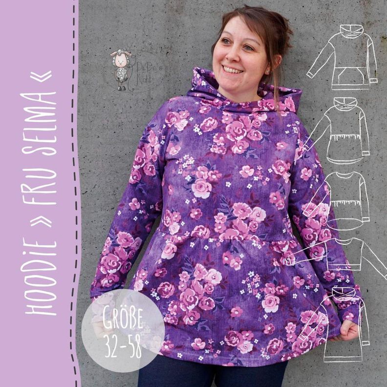 HOODIE(-Kleid) "FRU SELMA" - Schnittmuster und Anleitung image number 1