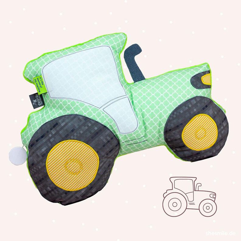 Traktor-Kuschelkissen (Nähanleitung und Schnittmuster) image number 1