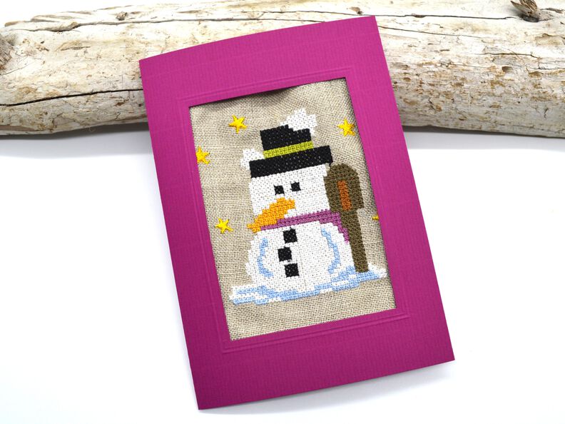 Stickdatei Schneemann Kreuzstich Winter image number 3