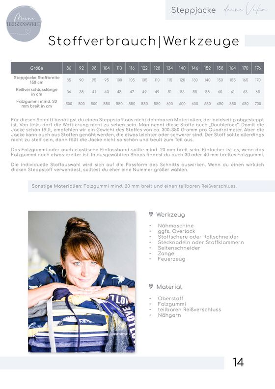 Steppjacke Kinder – Schnittmuster Gr. 86-176 – Vika #113 image number 4