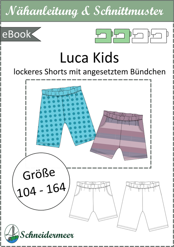 Luca Kids – Kinder-Shorts mit Gummizug, Gr. 104-164, A4+A0 image number 8