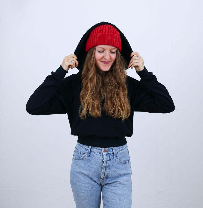 Pullover Set: cropped Sweater & Hoodie Gr. 34-54 image number 3