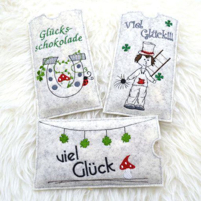 Stickdatei Glück Schokohülle Glücksbringer SET ITH image number 1