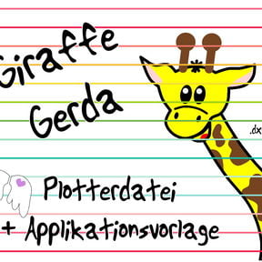 Plotterdatei + Applikationsvorlage Giraffe Gerda Eckentier