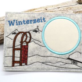Stickdatei Untersetzer Schlitten Schlittenfahrt Winter