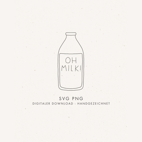 Plotter- und Laserdatei "OH MILK!" SVG PNG