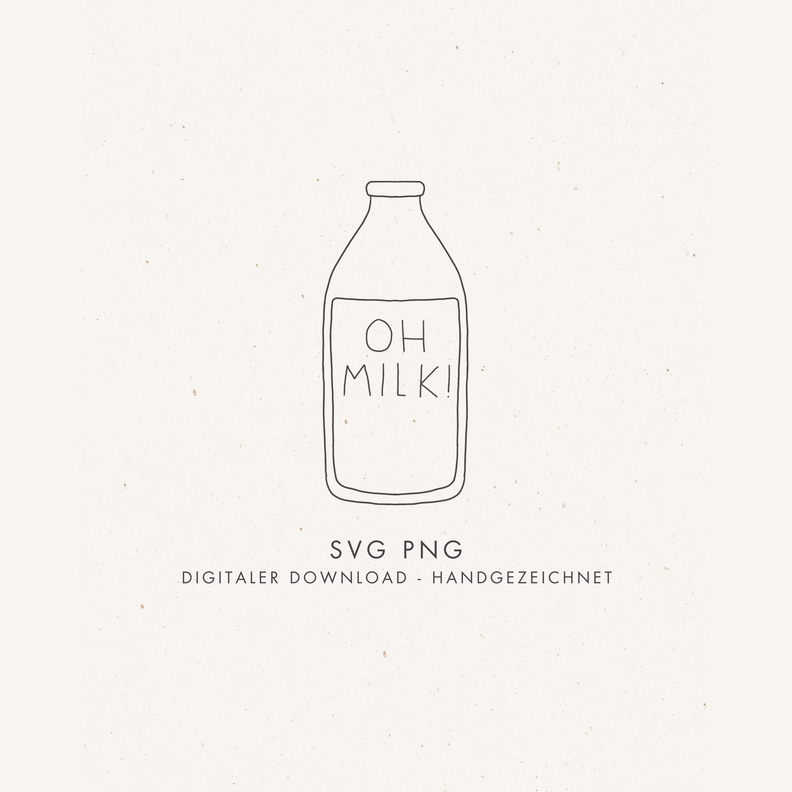 Plotter- und Laserdatei "OH MILK!" SVG PNG image number 1