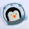Stickdatei Pinguin doodle Button 10x10cm 2er SET thumbnail number 1