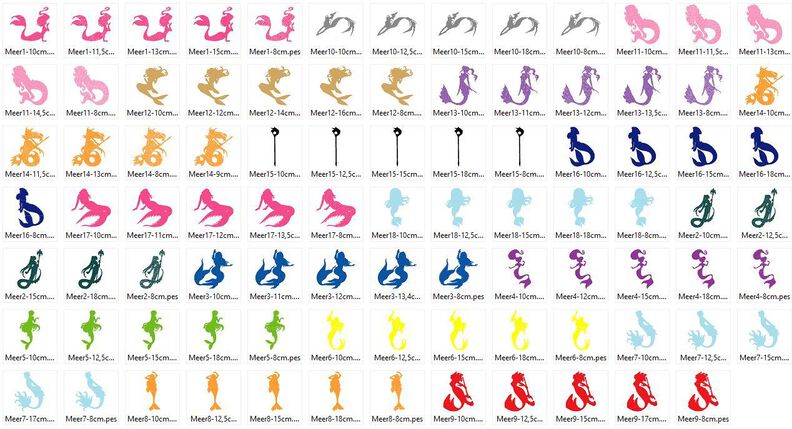 Meerjungfrau 1 Silhouette 18 Motive Stickdatei image number 5