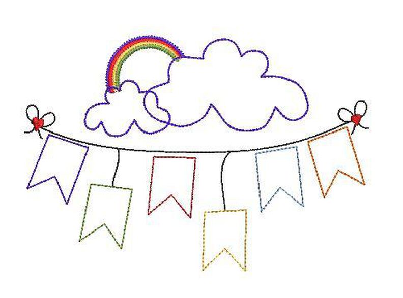 Stickdatei Wolkensterne doodle 13x18cm image number 4