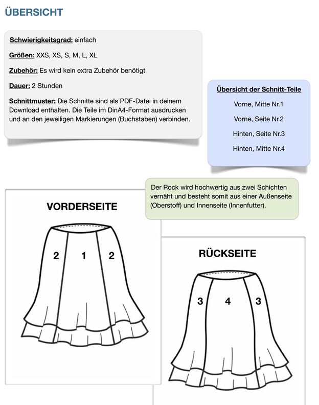 Rock #Lynn Nähanleitung und Schnittmuster (XXS-XL) image number 7