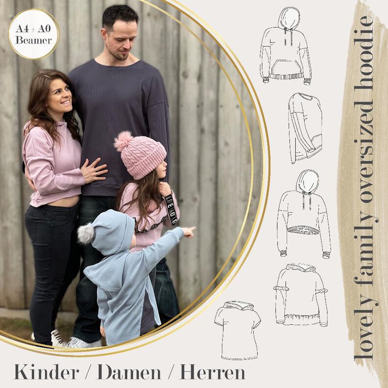 BEAMER&A0&A4  lovely family oversized hoodie Pullover image number 1