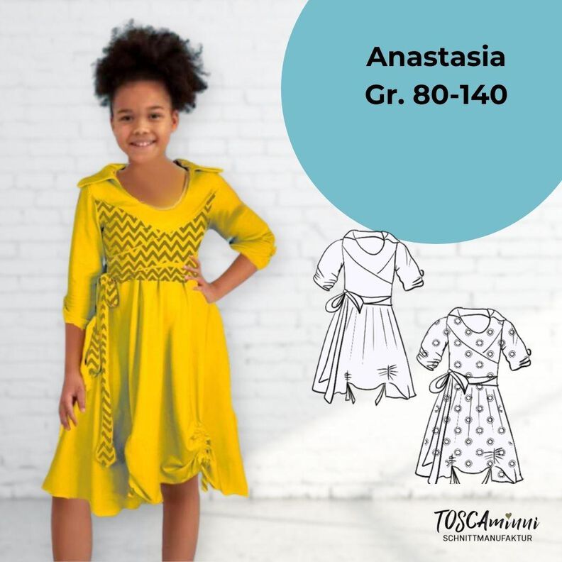 Schnittmuster Kinderkleid Anastasia Gr. 80 -140 Nähanleitung image number 1