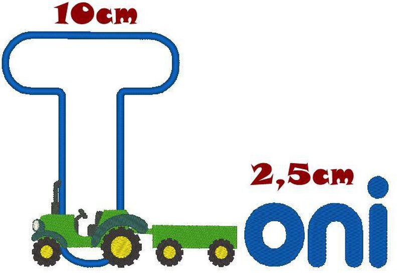 Stickdatei Traktor Alphabet 10cm 13cm + kl. Buchstaben image number 8